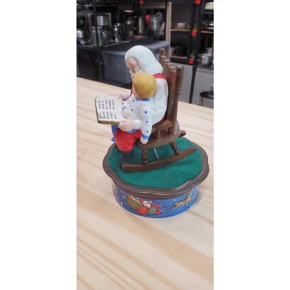 Vtg Jesco Santa Reading Book Child Boy Musical & Movement Music Box  PRE-OWNED - Picture 2 of 5
